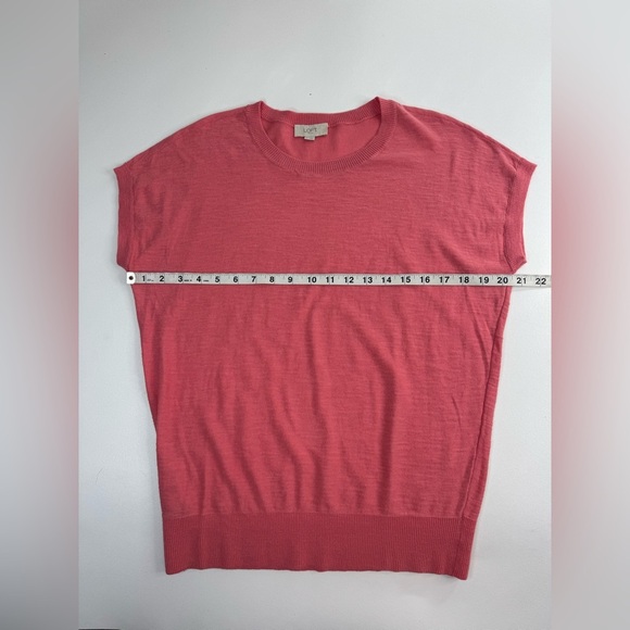 Loft 100% Cotton Coral Knit Drop Shoulder Sweater Vest Womens Medium - Picture 6 of 8